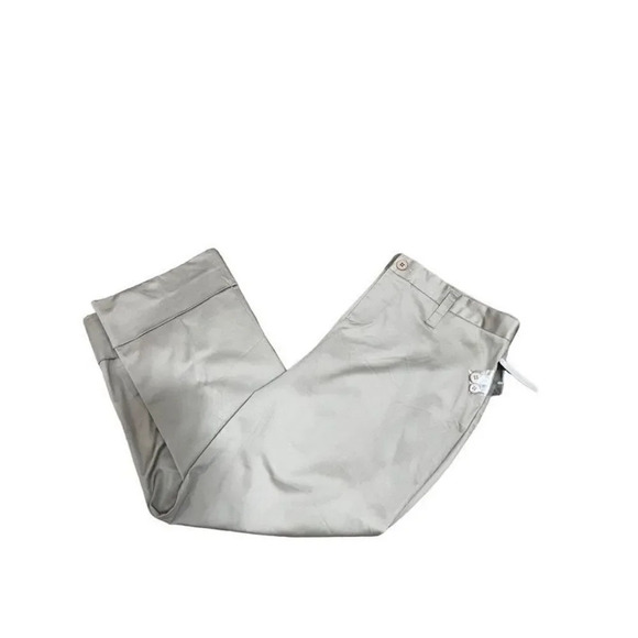 Womens Motherhood Maternity Khaki Cropped Pants Sz XL Elastic Waist work attire - Picture 2 of 6